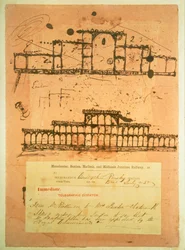 Esquisse pour le Crystal Palace, construit pour la Grande Exposition de 1851, 1850